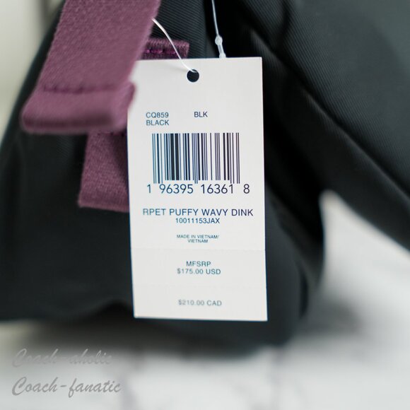 NWT Coach Coachtopia CQ859 Loop Puffy Wavy Dinky Bag in Black - Picture 11 of 16